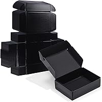 Vista 10 de ZBEIVAN Cajas de envío pequeñas negras de 8 x 6 x 4, 20 paquetes de cajas de cartón corrugado para embalaje de regalos de pequeñas empresas con tapas
