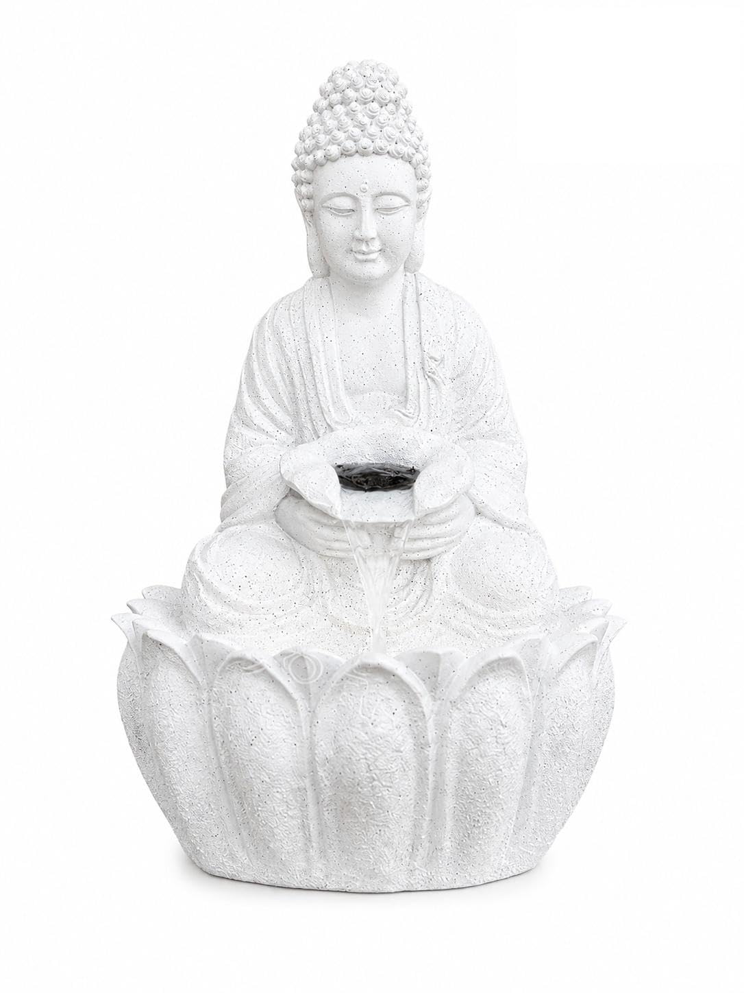 Mini Lotus Buddha Water Fountain for Home Decor with LED Light & Water Pump | Fiberglass Tabletop Waterfall Fountain for Living Room, Office, Entrance, Meditation & Vastu Décor-image-14
