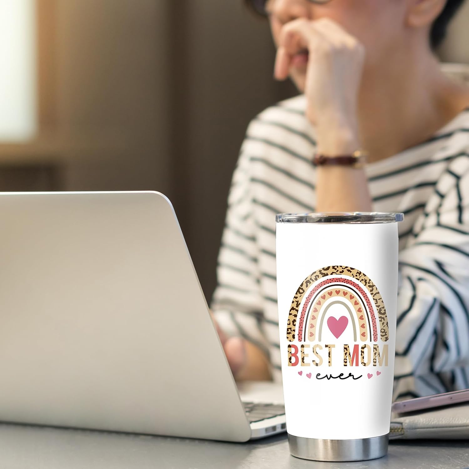Best Mom Ever Tumbler with Lid 20 oz, Stainless Steel Insulated Coffee Mug, Christmas Birthday Gifts for Mom from Daughter Son, Mothers in Law, Mama, Grandma - Image 6