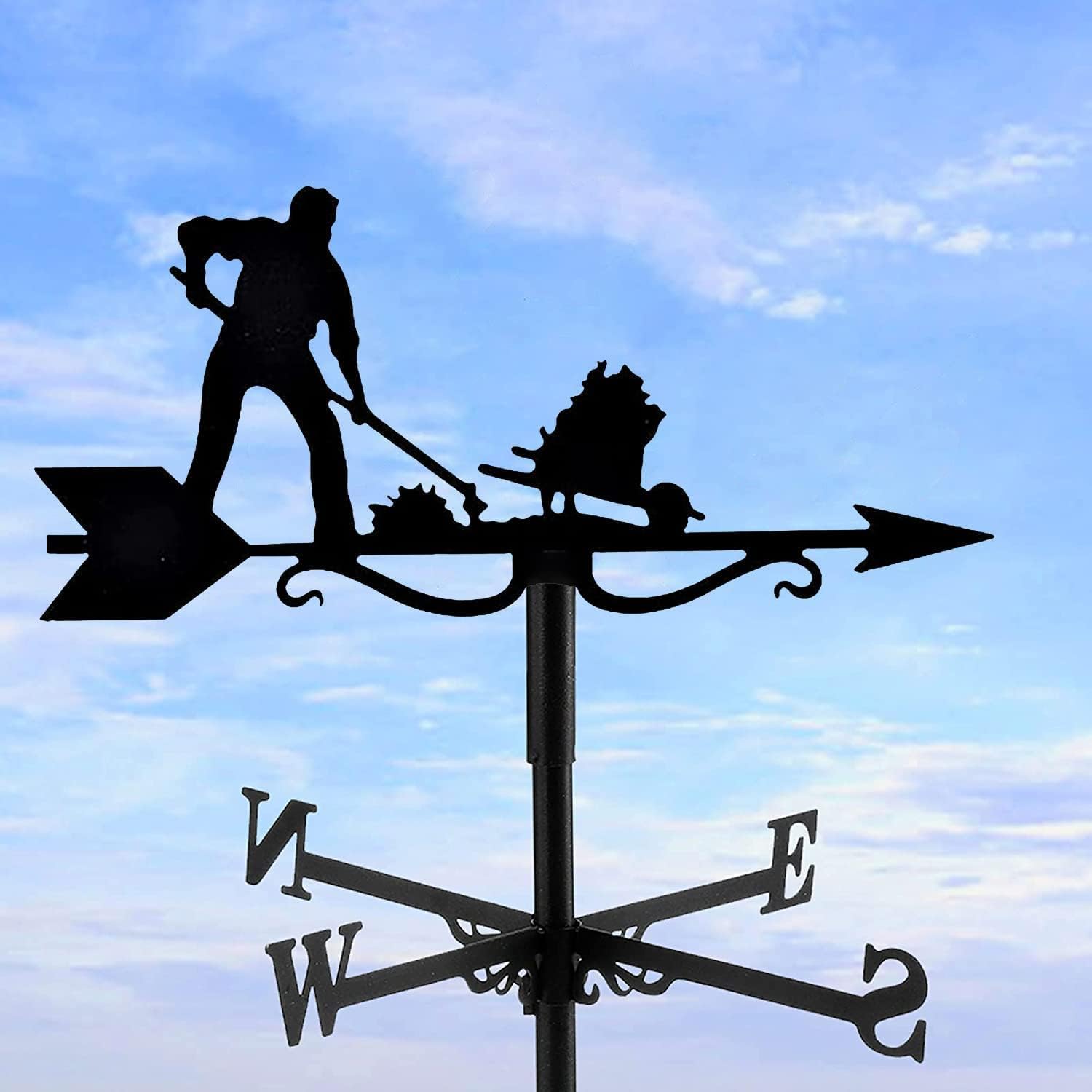 Weather Vane Creative Weathervane Classic Wind Vane Cast Iron Worker Decoration Weather Vane Outdoor Farmhouse Garden Patio Yard Roof Ornament Weathervanes