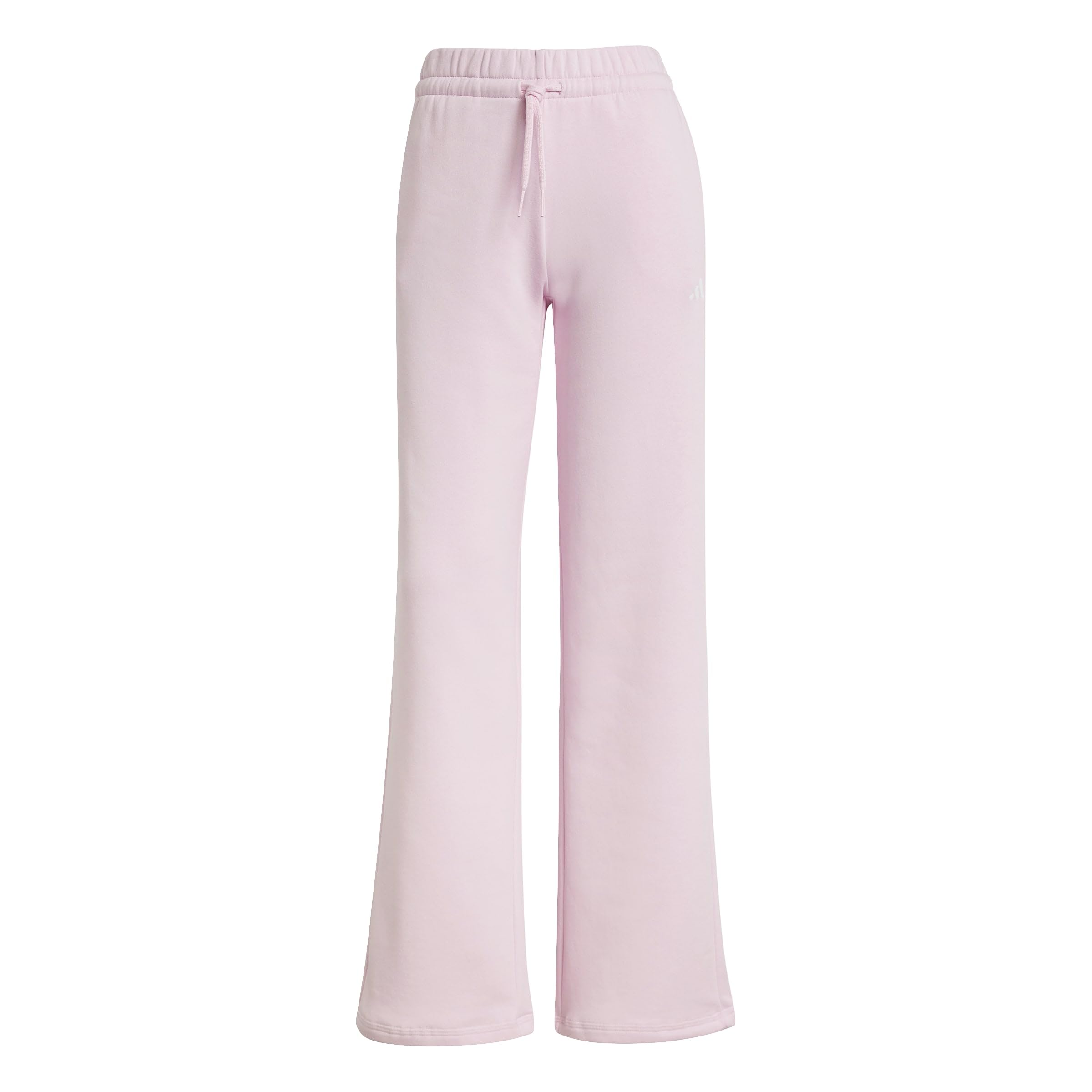 adidas Women's Essentials Small Logo Feel Cozy Open Hem Pants, Clear Pink/White, XL