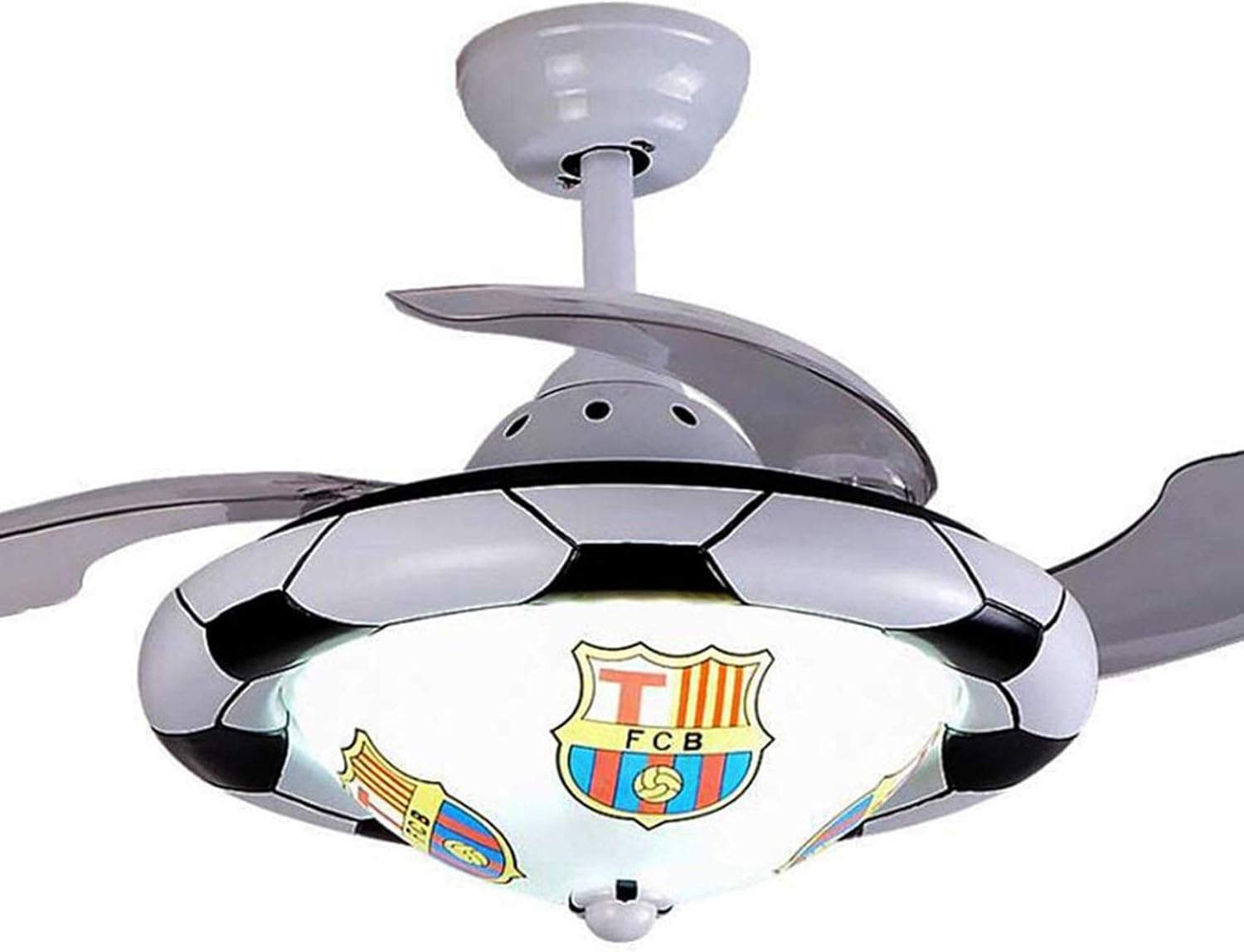 Yogafa Ventilador de Techo del LED Invisible la Paleta del Ventilador, Restaurante Kinder Boy Dormitorio fanático del fútbol de la lámpara, de 42 Pulgadas