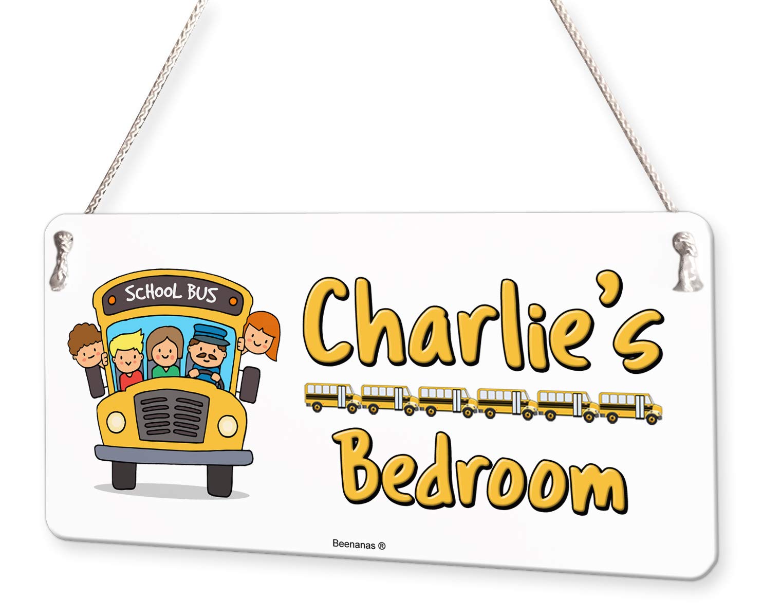 Beenanas Bus Transport Personalised Childs Bedroom Door Sign Name Plaque