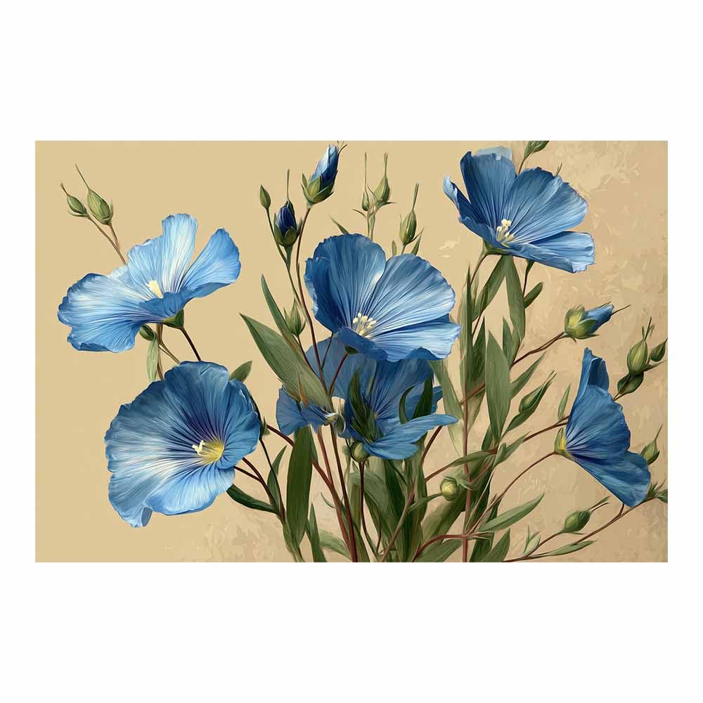 ZAMAEIU Landscape Pictures For Wall Blue floral bouquets art prints and posters, Suitable for Living Room Bedroom Decor apartment Wall Decoration(blue)-30x50cm Unframed