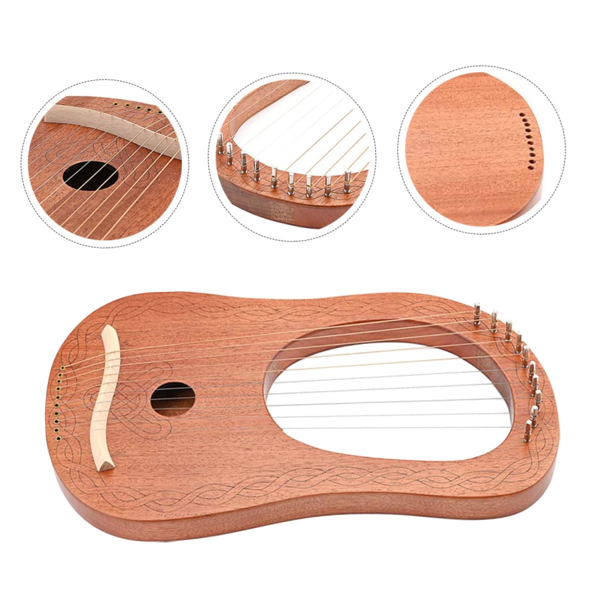 SUPVOX Arpa Lira in Legno Portatile Corda Resistente Kit Di Strumenti Musicali Per Principianti e Amanti Strumento Musicale Orchestrale Per Ragazza e Adulti