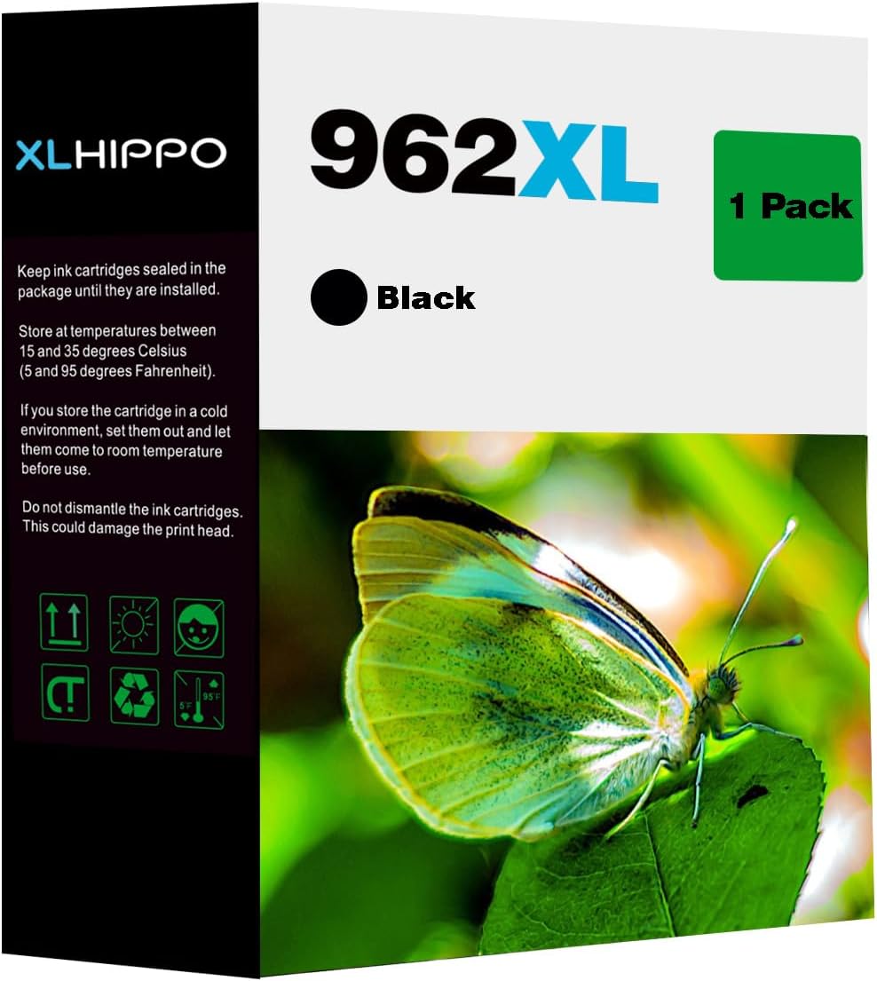 962XL Black Replacement for HP 962XL Black Ink Cartridges HP962 HP 962 XL Compatible for OfficeJet 9015e 9018e 9025e 9015 9018 9025 9010 9020 Series Printer, Support e Series Printers and HP+