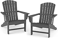Vista 16 de BRIOPAWS Adirondack - Juego de 2 sillas para hoguera, de gran tamaño, plástico HDPE, resistente a la intemperie, para terraza, exterior, piscina
