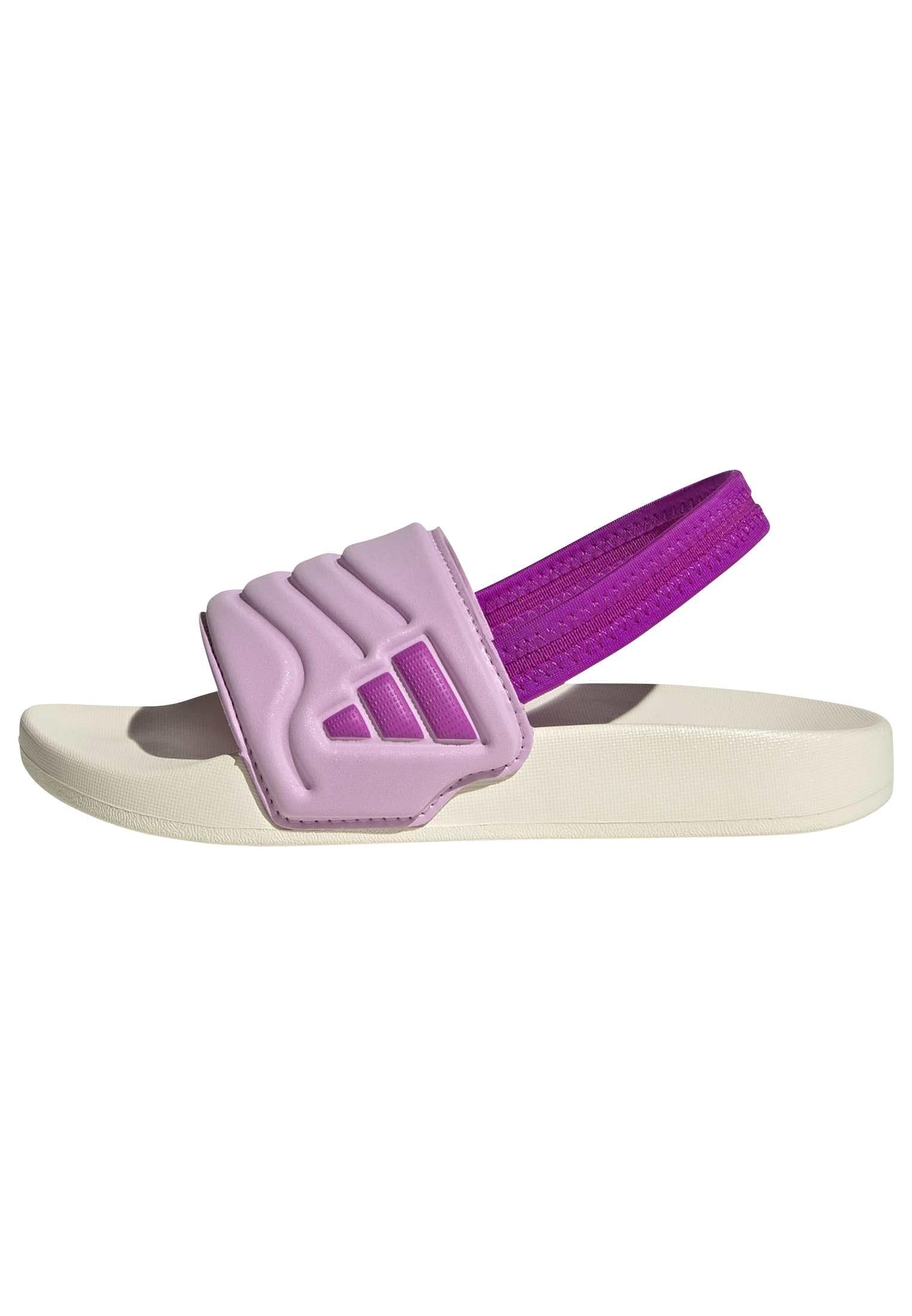 adidas Unisex Kids ADILETTE ESTRAP 2.0 SLIDES CHILDREN, off white/purple burst/bliss lilac, 1 UK