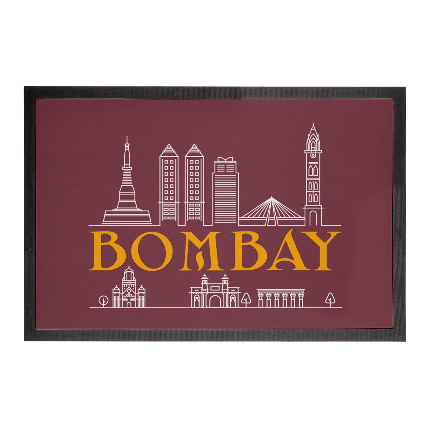 Paillasson rouge Bombay 75x50cm tapis entrée chic inspiration Inde