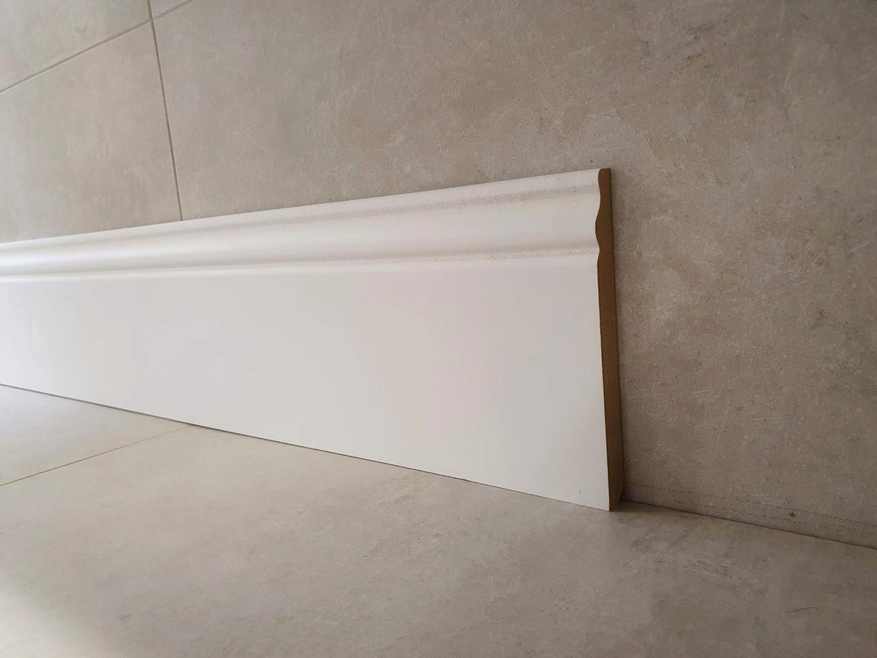 MadeInNature, Zócalo de medio moldeado de estilo Luis XV prepintado blanco de muy alta calidad, diferentes dimensiones, fabricación francesa (largo. 2 m Altura: 15 cm, 12 ml)