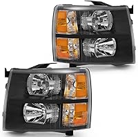 Vista 14 de PIT66 Conjunto de faros laterales izquierdos, compatible con Chevy Silverado 1500 2007-2013, Silverado 2500 3500 2007-2014 y HD Lente transparente