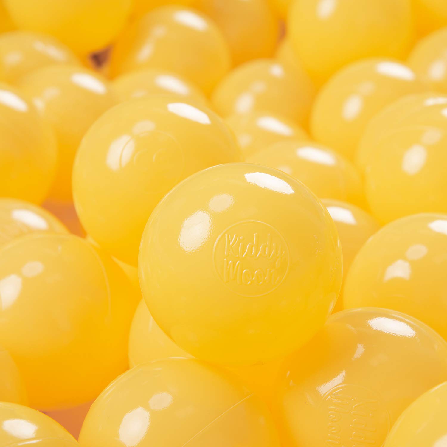 KiddyMoon 100 ∅ 7Cm/2.75In Soft Plastic Play Balls For Children Colourful Certified Made In EU, Yellow — image 1