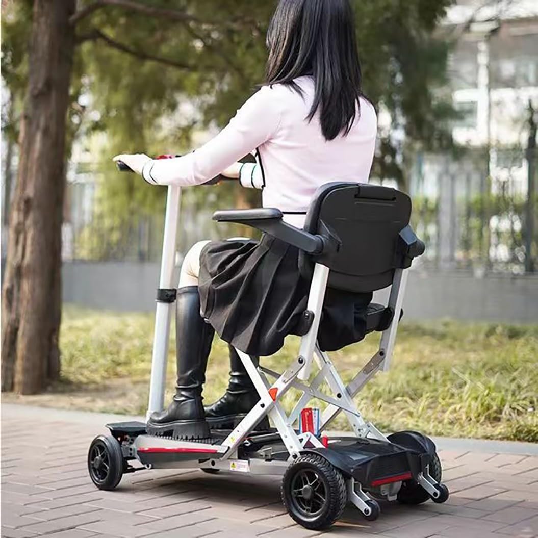 HZWJD Scooter De Movilidad,Scooter De Movilidad Plegable,Scooters De Movilidad De 4 Ruedas,Scooters De Movilidad De 4 Ruedas,Carga 125 Kg red