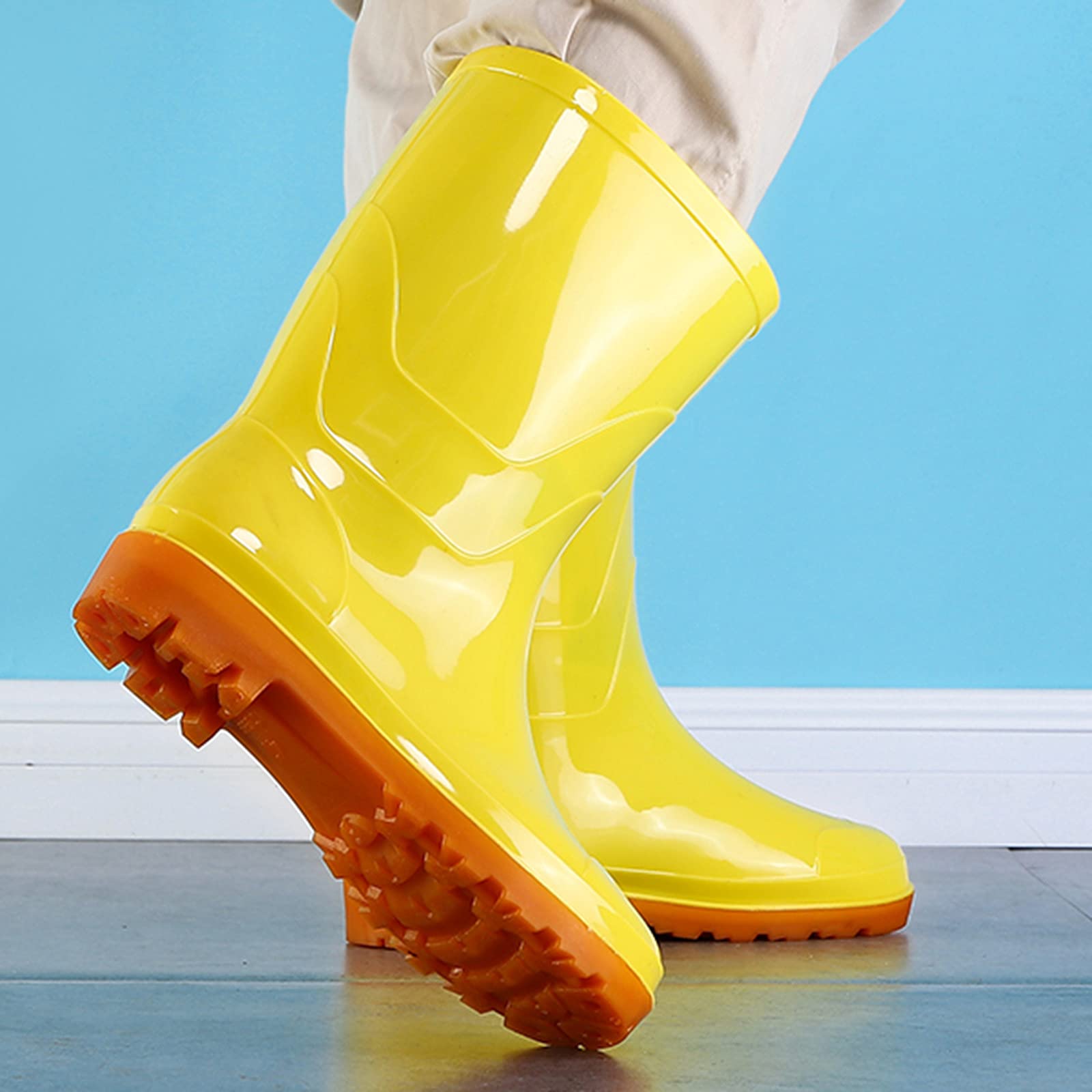 Botas de goma para mujer y hombre, botas de lluvia, impermeables, botines de goma, botas de Wellington, antideslizantes, para jardín, bota de lluvia, botas de lluvia