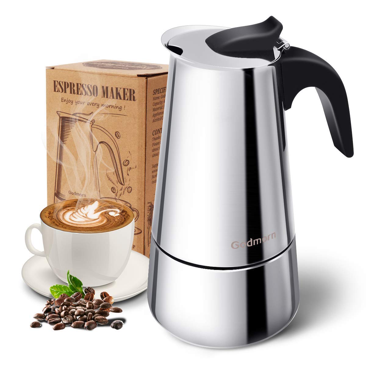 Stovetop Espresso Maker, Moka Pot, Godmorn Italian Coffee Maker 200ml/6