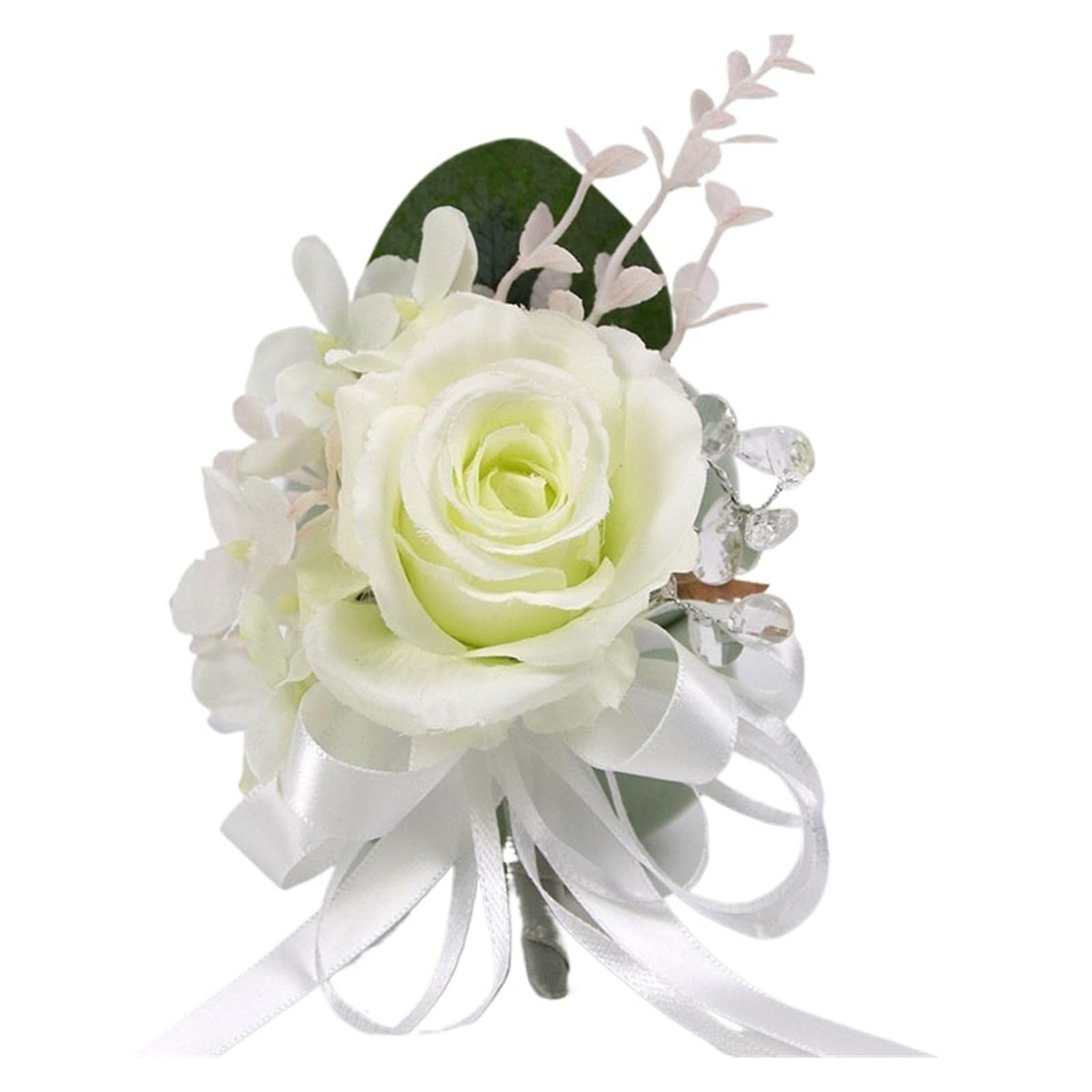 MQFBNNP Wedding boutonniere Silk Flore Groom Boutonniere Wedding Wrist Corsage Bracelet(Boutonniere-2)