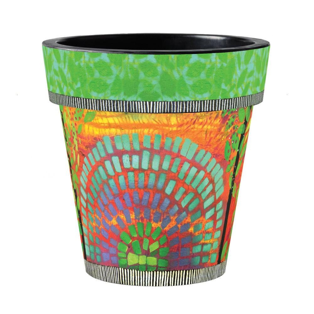 Studio M Art Planter Designer Plant Pot, 18 x 18-inches, Color Burst