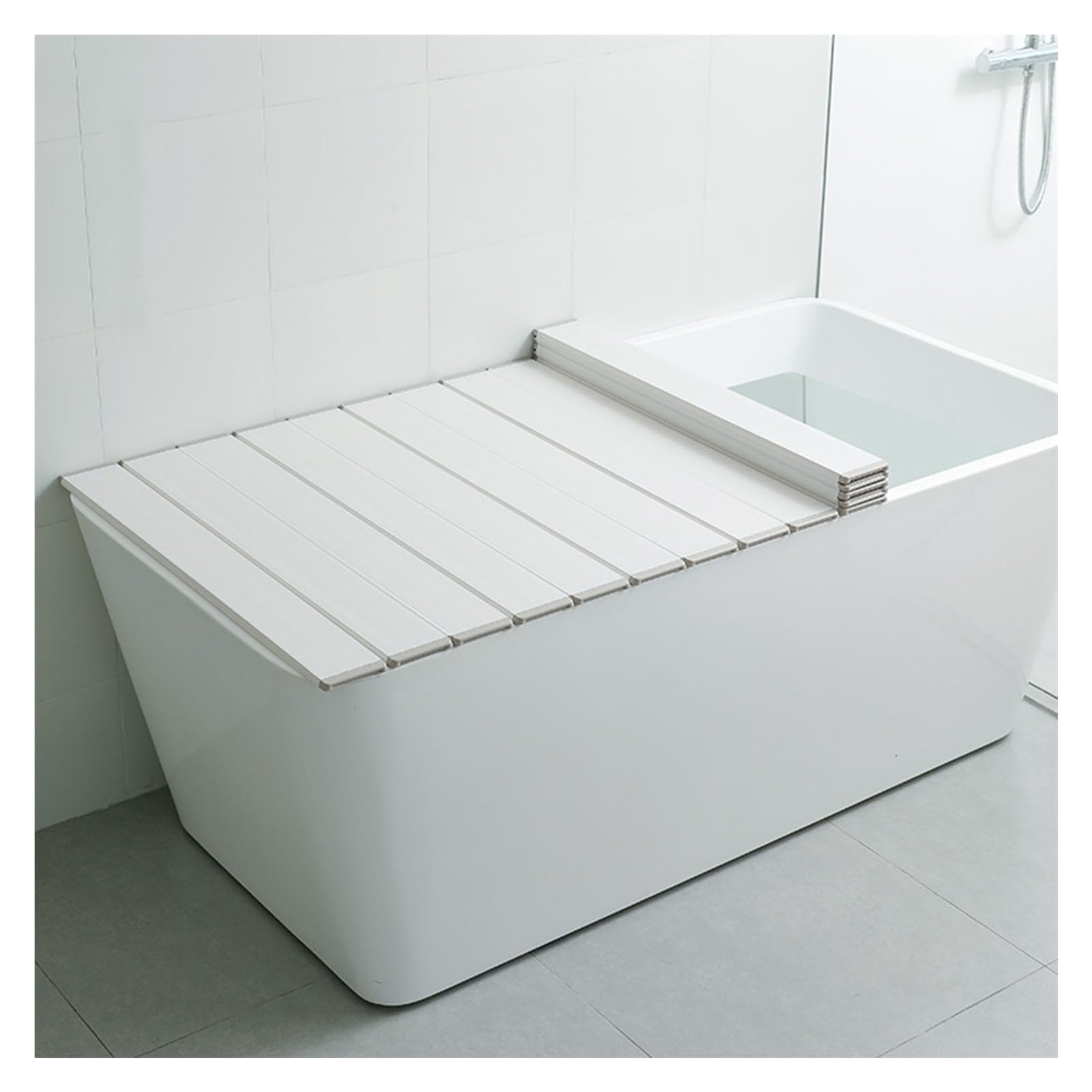 Bandeja plegable de bambú para bañera con tapa de obturador escalable, 1 cm de grosor, resistente al calor, a prueba de polvo, capacidad de carga de 10 kg (110 x 70 x 1 cm)