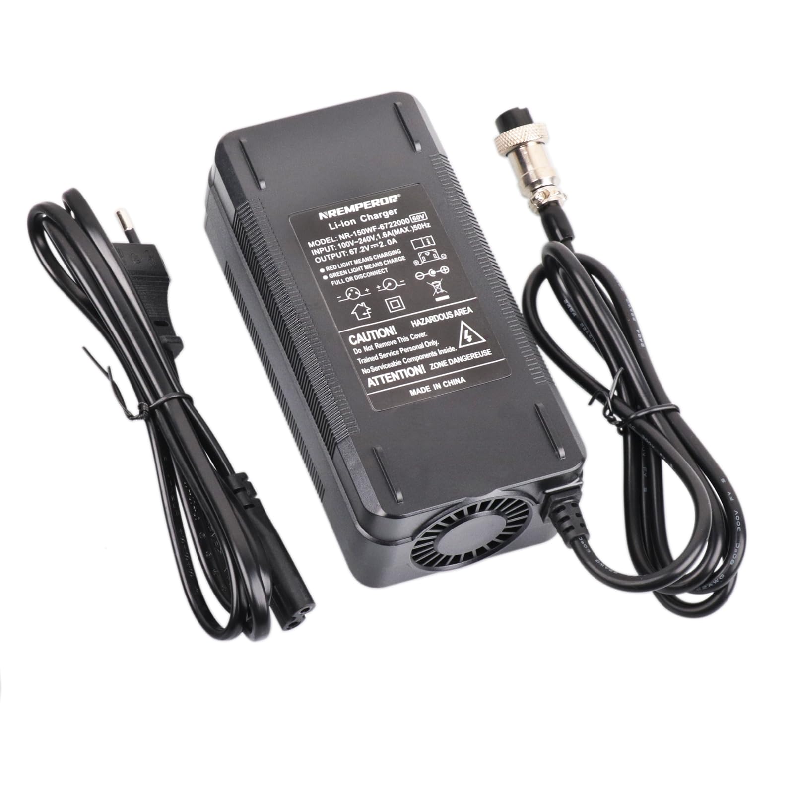 67,2 V Ladegerät 60 V Elektroroller Akku Fahrrad Ladegerät für elektrische Elektroroller Akku Batterien Ausgang 2A XLR Lithium Akku (GX16 3Prong)