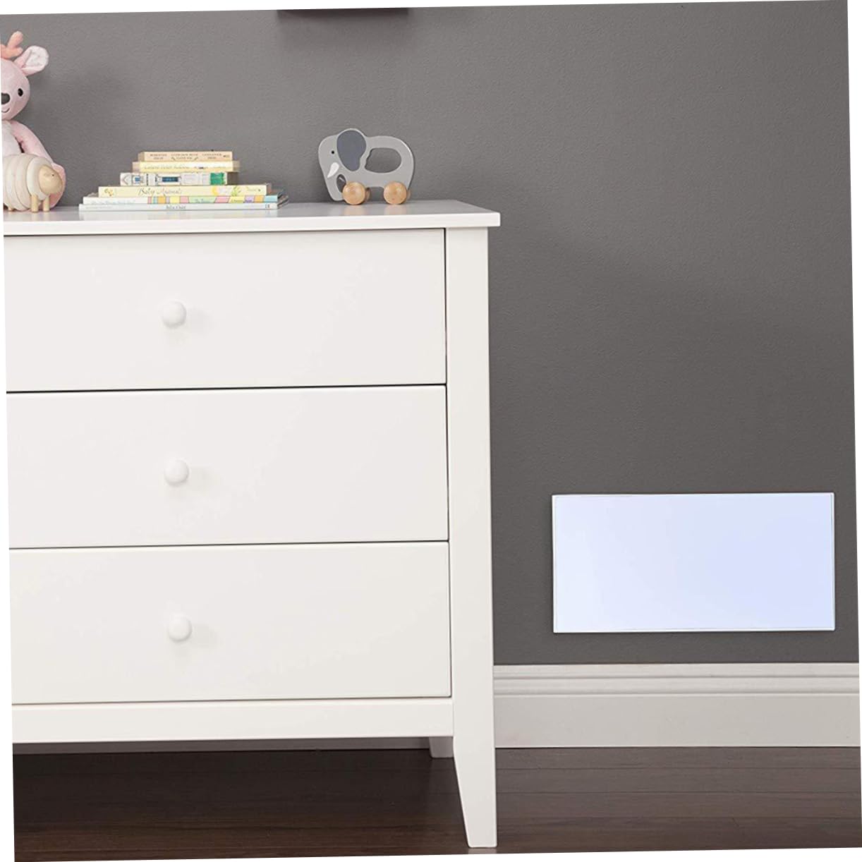 Cubierta Magnética para Ventilación de Aire Color Blanco 4 Piezas | 30 X 14 Cm, para Rejillas de Pared y Suelo, Reduce Ruido y Redirige el Flujo