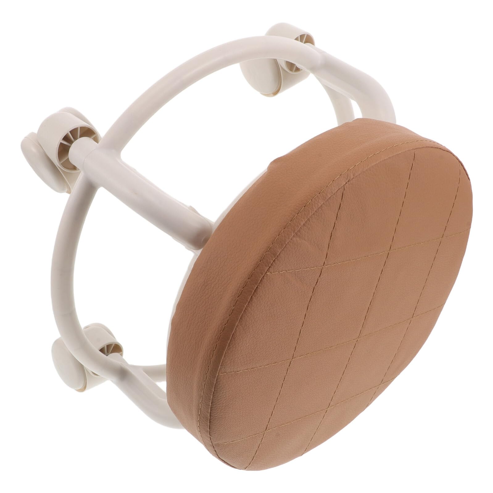 Gatuida Tabouret Roulant à roulettes Pivotantes Marron en PU Résistant pour Pédicure et Salon, Siège Rond Moderne avec Construction Robuste, pour Maison et Bureau