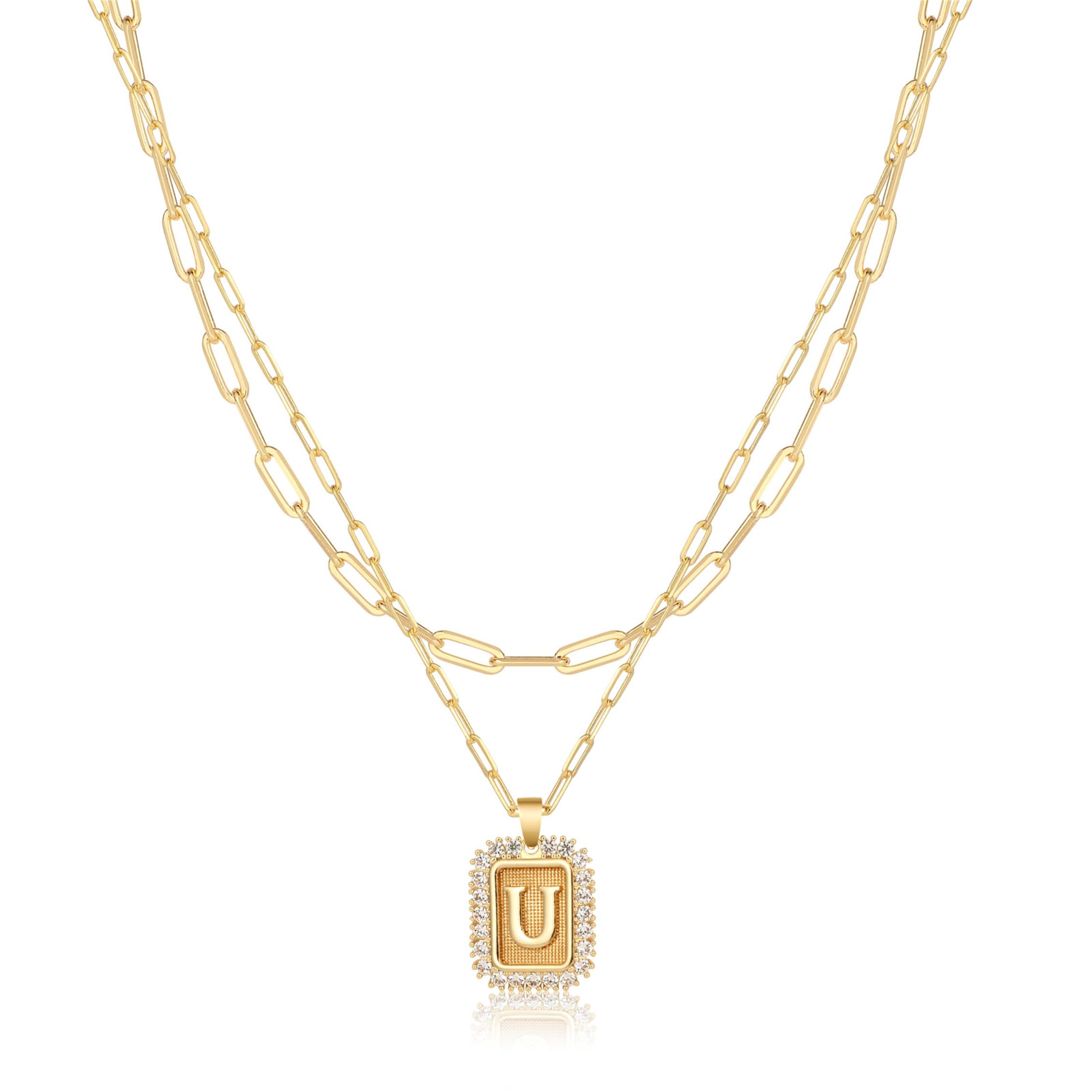 Layered Initial Necklace for Women Dainty Personalized Name Choker
