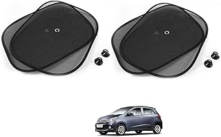 Kozdiko Black Color Chipokoo Car Window Side Sunshade Curtains Set of 4 Pcs for Hyundai Grand i10