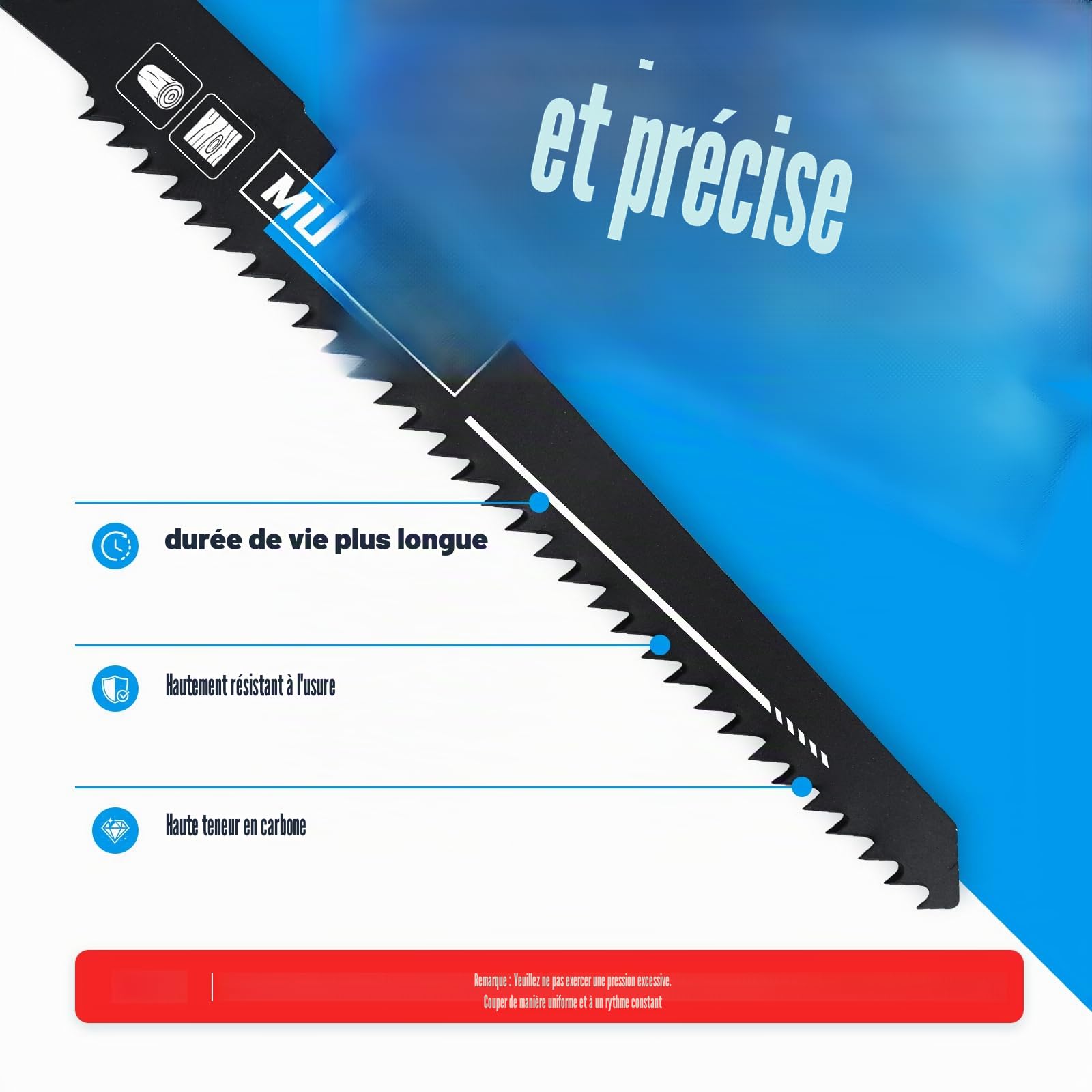 Lot de 25 lames de scie sabre 150mm, 6 lames de scie sabre, pour scie sabre bois/métal (25, 6TPI, 150 mm)
