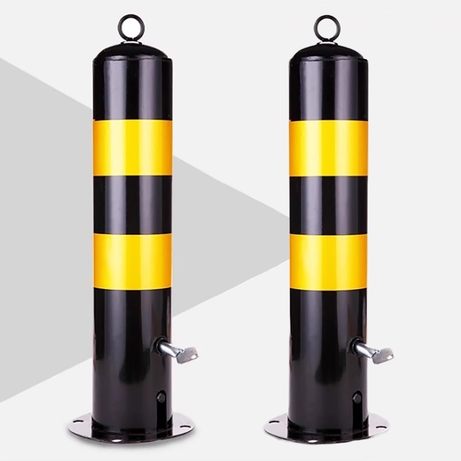 SaryEdge Removable Parking Bollards with Reflective Safety Barrier and Locking Base,2pcs-19.7x4.5/50x11.4cm,2pcs-19.7x4.5/50x11.4cm