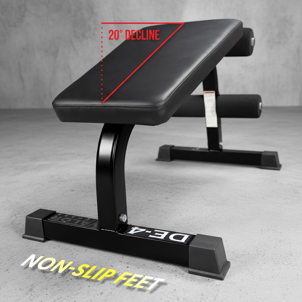 Decline Sit-Up Bench for Ab Workouts – Heavy Duty Abdominal Slant Board for Crunches, Core Training, Russian Twists, Ab Raises – 650 lb Max Weight – Adjustable Fit – Home Gym Bench