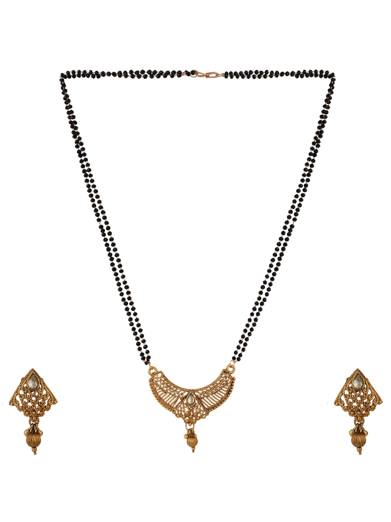 Styylo Fashion Woman Gold-Plated & Black Beaded Mangalsutra (Gold) (80164) (B0D35MFW6F) Amazon Price History, Amazon Price Tracker