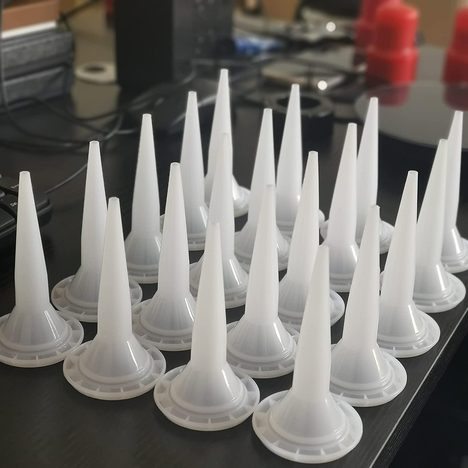 HAMUULL 20 PACK Caulking Nozzle for Sausage Caulking Gun Reusable Caulk Nozzle Applicator Durable Epoxy Piston Caulk Cap Replacement Extension Tool