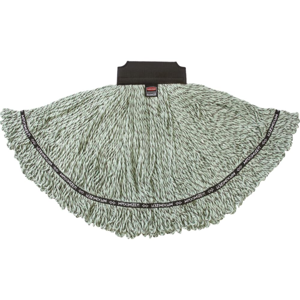 Rubbermaid Commercial Maximiseur Tête de balai à franges en microfibre, mélange, M, Green, 1