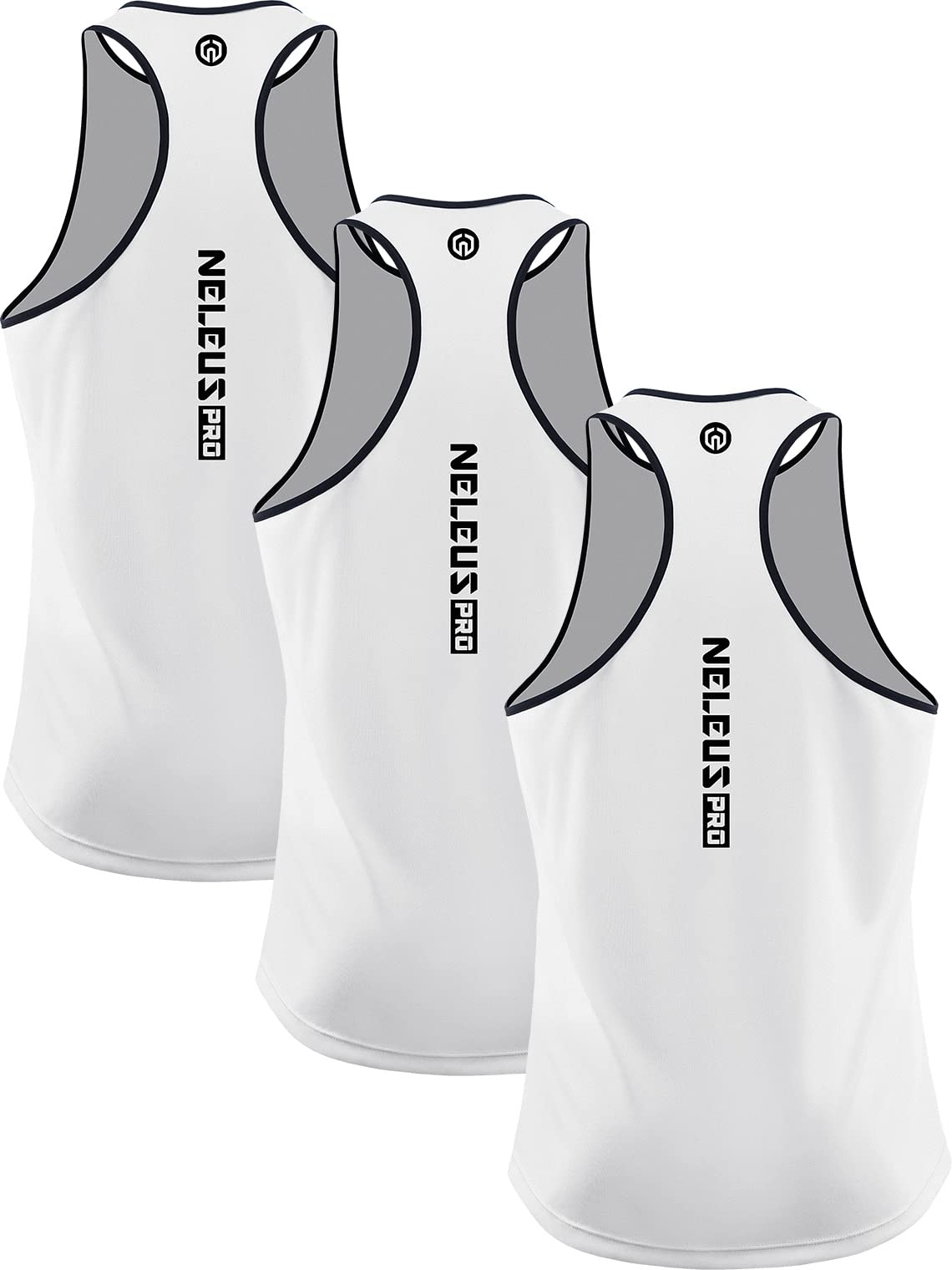 NELEUS Men's 3 Pack Dry Fit Y-Back Muscle Tank Workout Gym Shirt