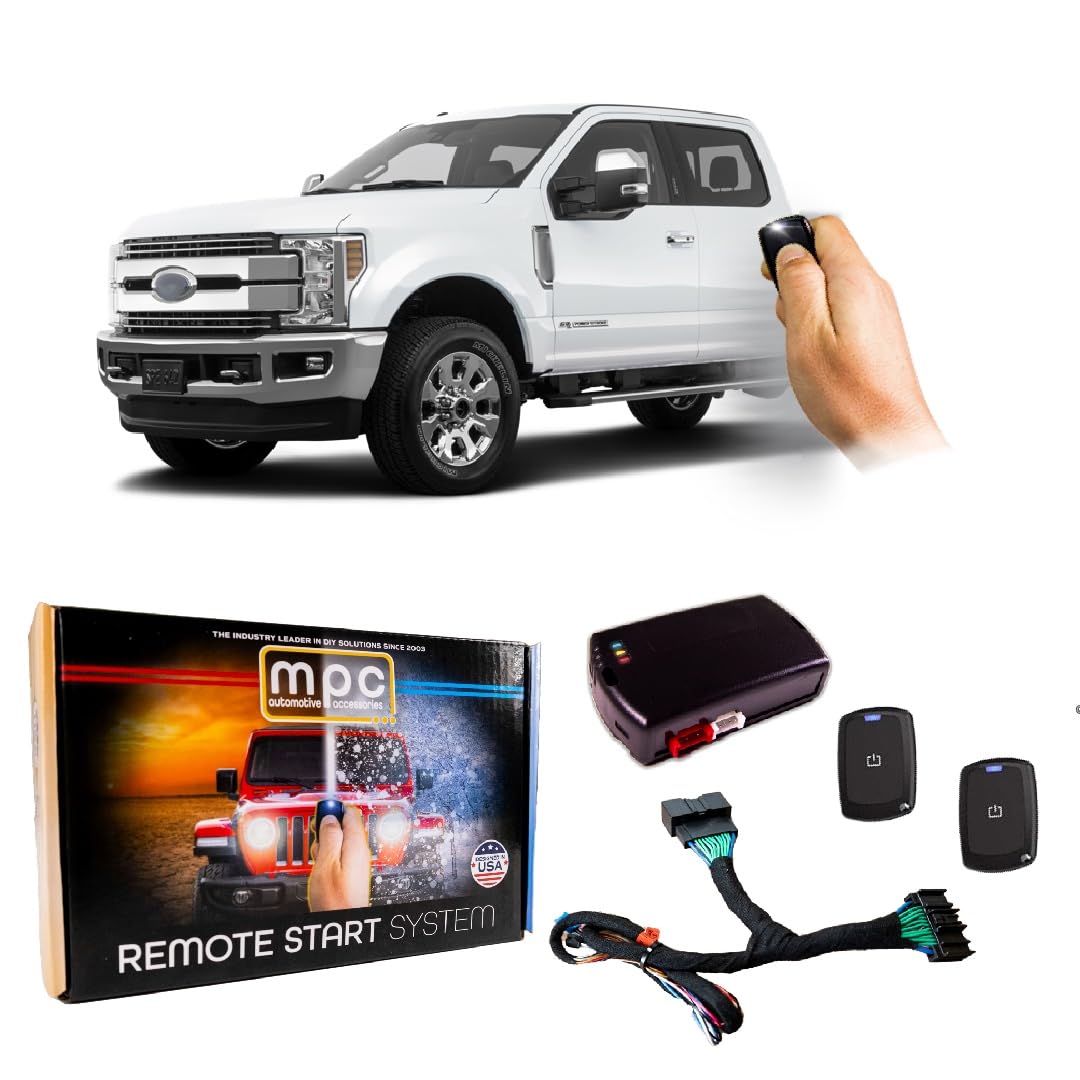 MPC 1-Button Remote Activated Remote Start Compatible with 2017-2019 Ford F-250 Super Duty |Plug N Play| |Gas Diesel Hybrid| Extended Range 1-Button Remote Up to 1,500 ft