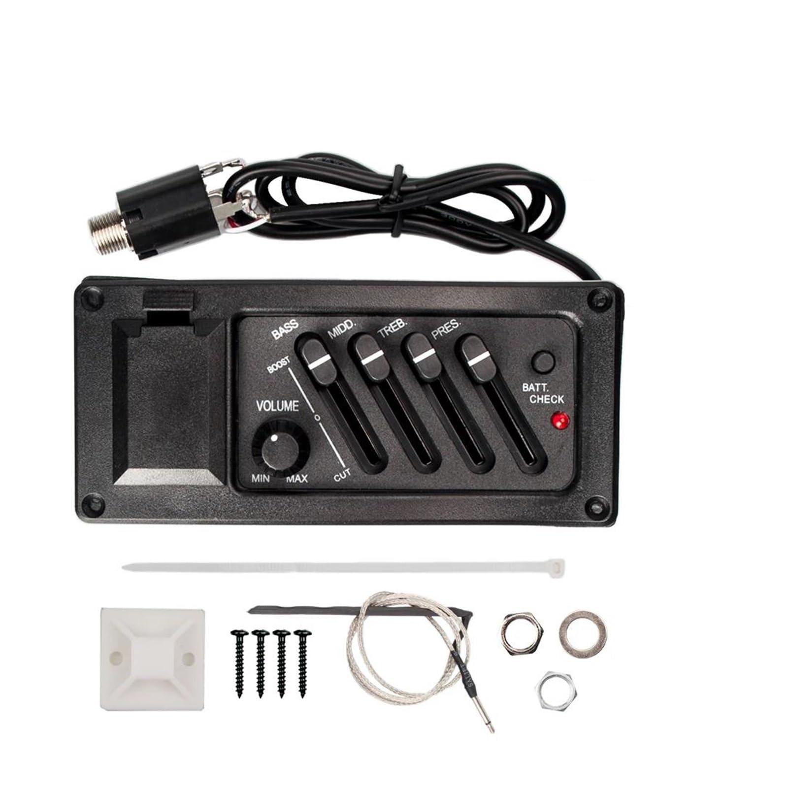 10 Pz 4 Bande Amplificatore Preamplificatore Per Chitarra Acustica EQ Pickup Amplificatore Per Chitarra Acustica Preamplificatori Lato Piatto