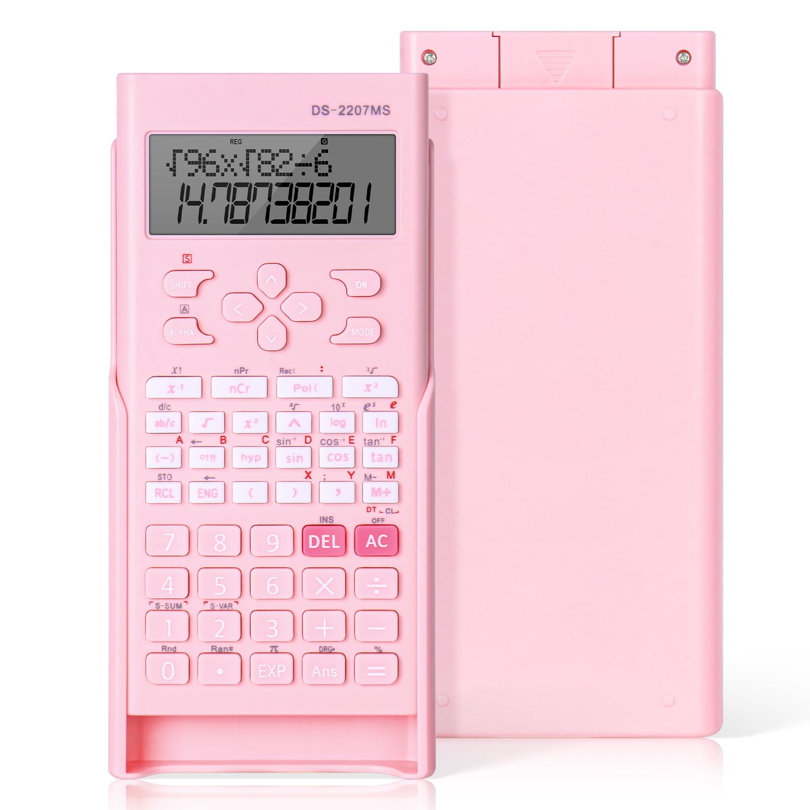 Scientific Calculator Pink 240 Functions 2-Line LCD for Office School