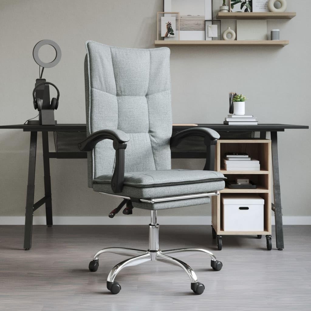 Fauteuil de bureau gris foncé en tissu respirant avec dossier inclinable réglable