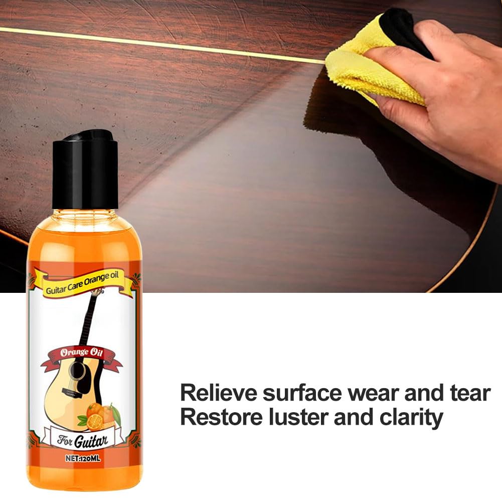 Huile pour Touches de Guitare,Huile de Citron pour Touche Guitare,Accessoires de Nettoyage,Lubrifiant pour Guitar,Ukulélé,120ML