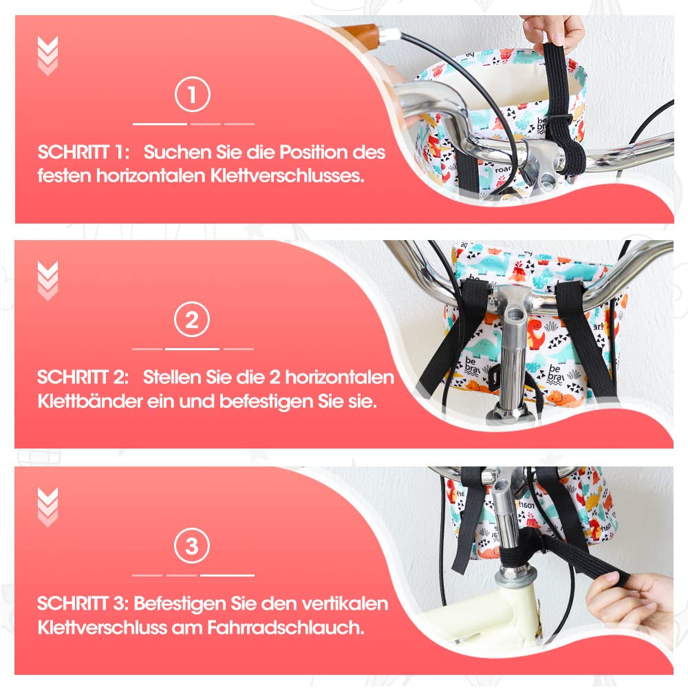 Cestino Bici Bambino Con Motivo Cucciolo, 5L Impermeabile, Universale Per Manubrio, Per Bici E Moto