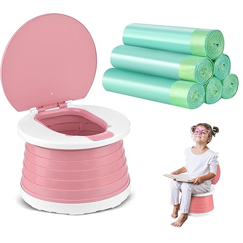 Orinal portátil para viaje de niños pequeños, asiento plegable para entrenamiento de niños pequeños, inodoro para niños y niñas, automóvil, orinal