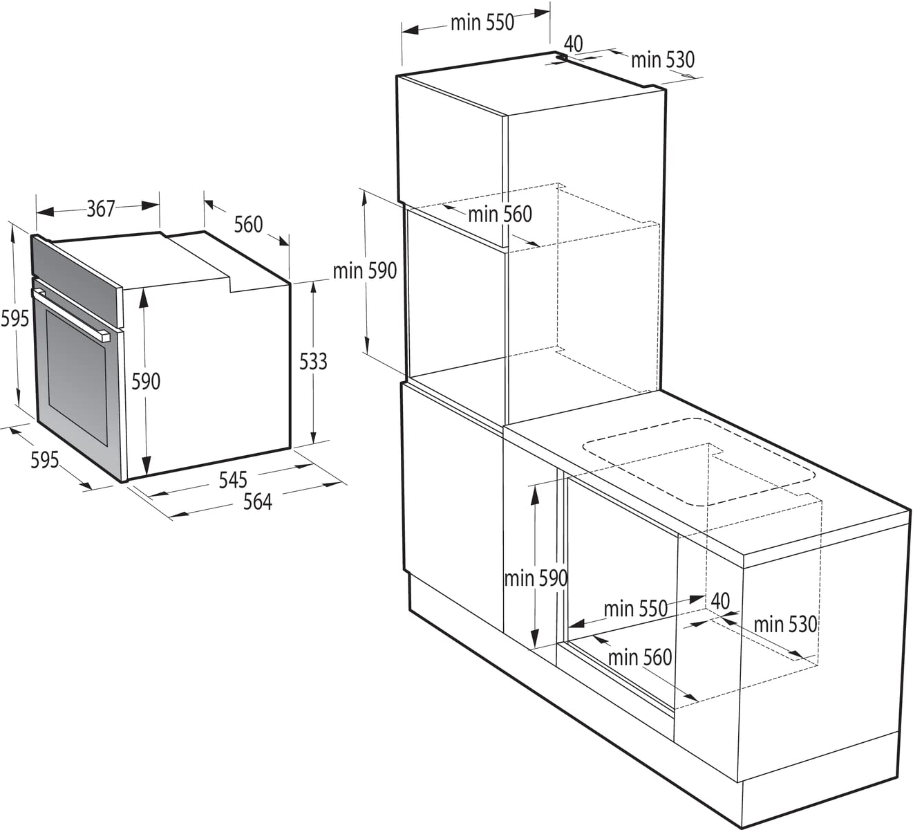 Gorenje BPSA 6747 OptiBake - Four 77L - Pyrolyse - SteamAssist - Tactile - PizzaMode 300°C - Noir