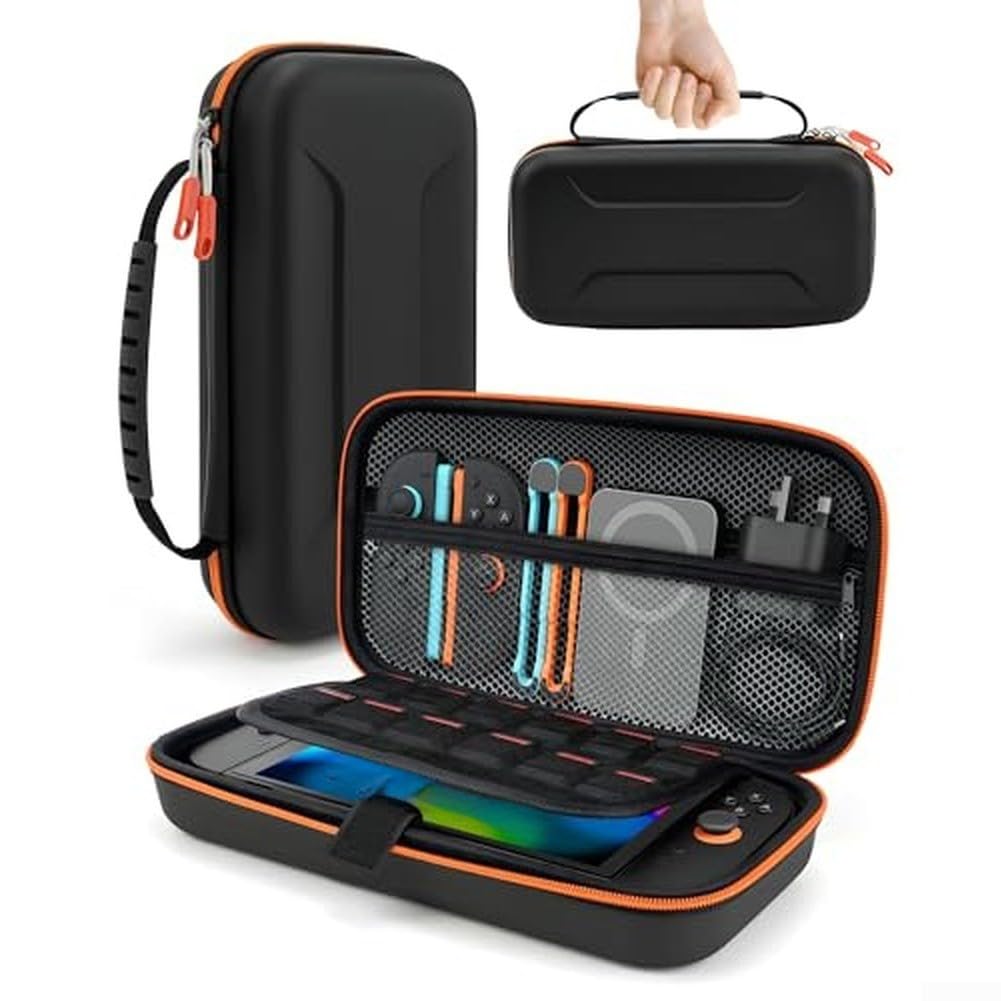 Estuche de almacenamiento de carga para Switch 2, capacidad de batería de 20,000 mAh, carga rápida de 30 W con pantalla digital inteligente, protección y organización todo en uno
