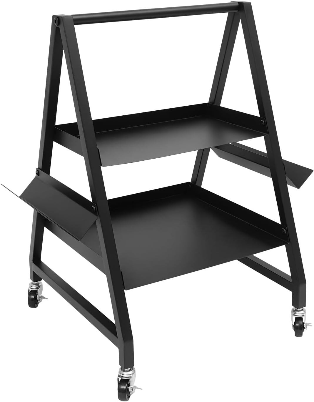 2-Tier Iron Horseshoeing Box with 2 Rasp Holders, Rolling Trolley Storage Organizer, Farrier Tools Cart, Easy Assembly