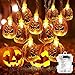 Cadena de luces de calabaza de Halloween, funciona con pilas, 50 luces LED 3D, cadena de luces de Halloween con 8 modos de decoración de fiestas, luces interiores y exteriores