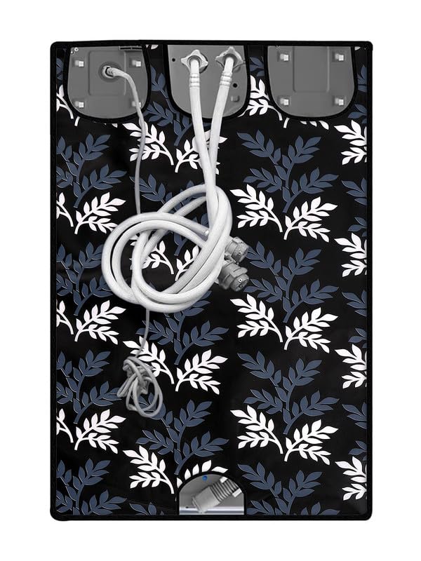 Image of Front Load Washing Machine Cover Compatible For LG, Bosach 6Kg, 6.5Kg, 7Kg, 7.5Kg, 8Kg, 8.5Kg, 9Kg, 10Kg (66L X 61D X 84H), Waterproof, Dustproof Fully Automatic , Black Leaf.