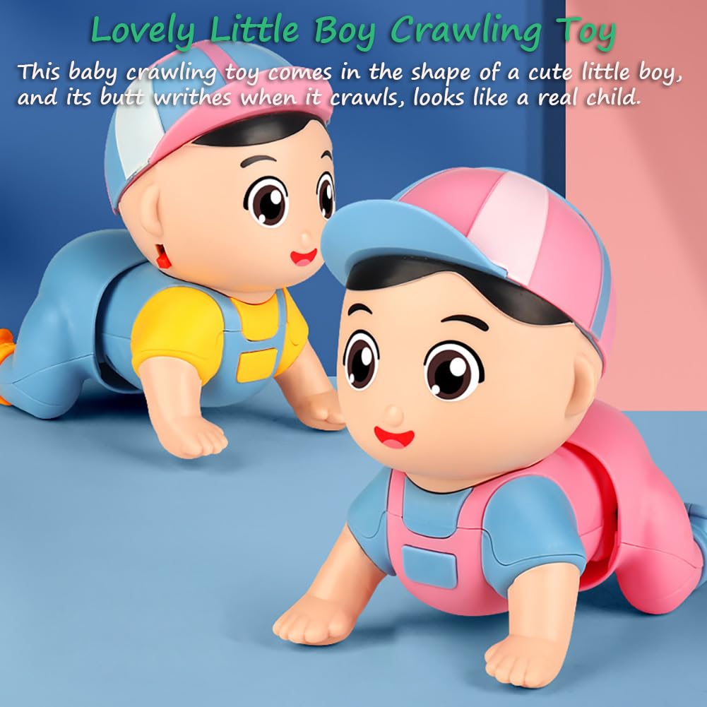 Miracland Baby Crawling Toy - Funny Boy Toy with Head-up Exercises for Toddlers, Boys & Girls (Pink)