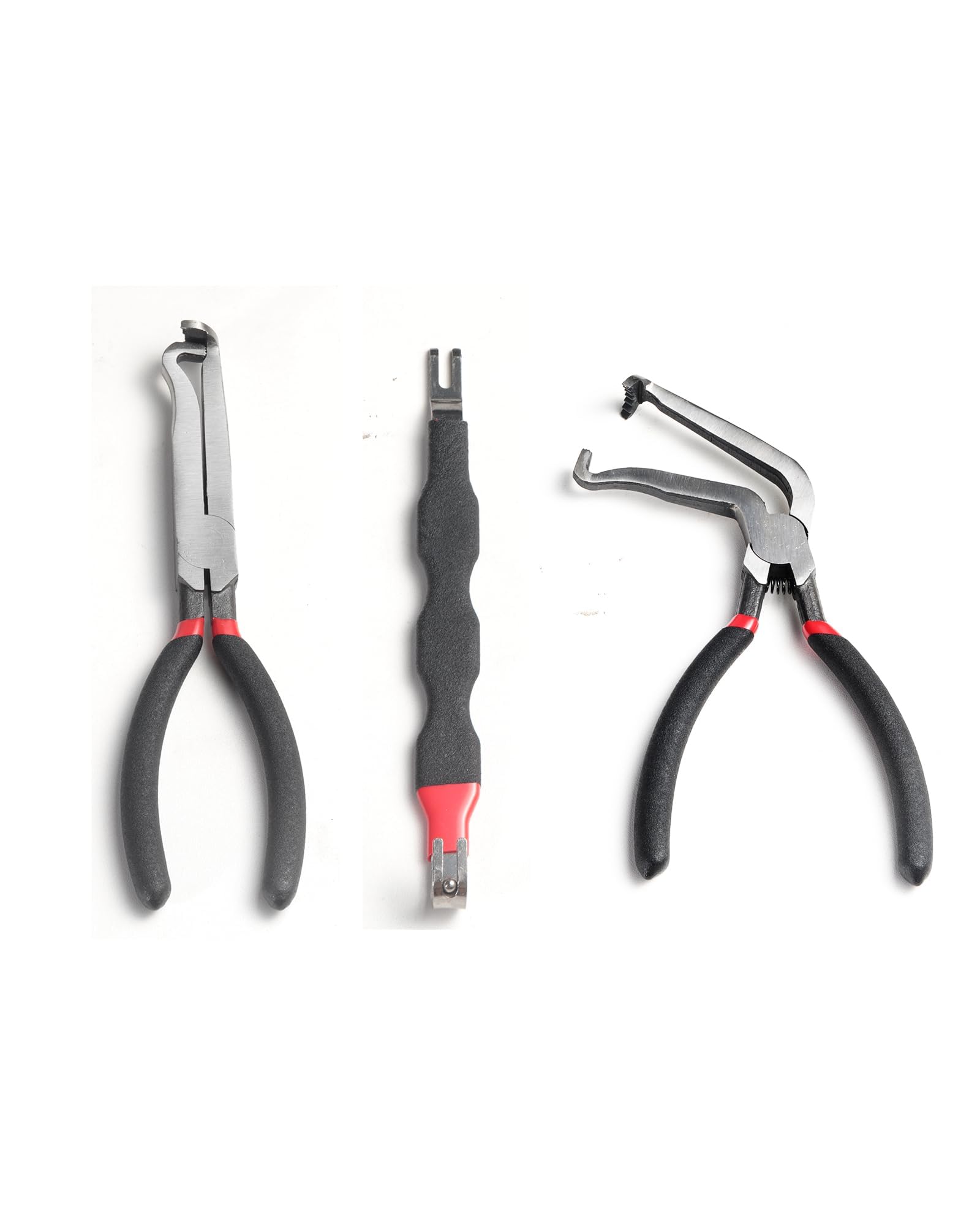 Electrical Disconnect Pliers, 3 Pack Electrical Connector Pliers for Cars(1*Straight&1 * 60°Bend), Fuel Line Tools with Anti-Slip Grip for Air Flow Sensors Fuel Injectors