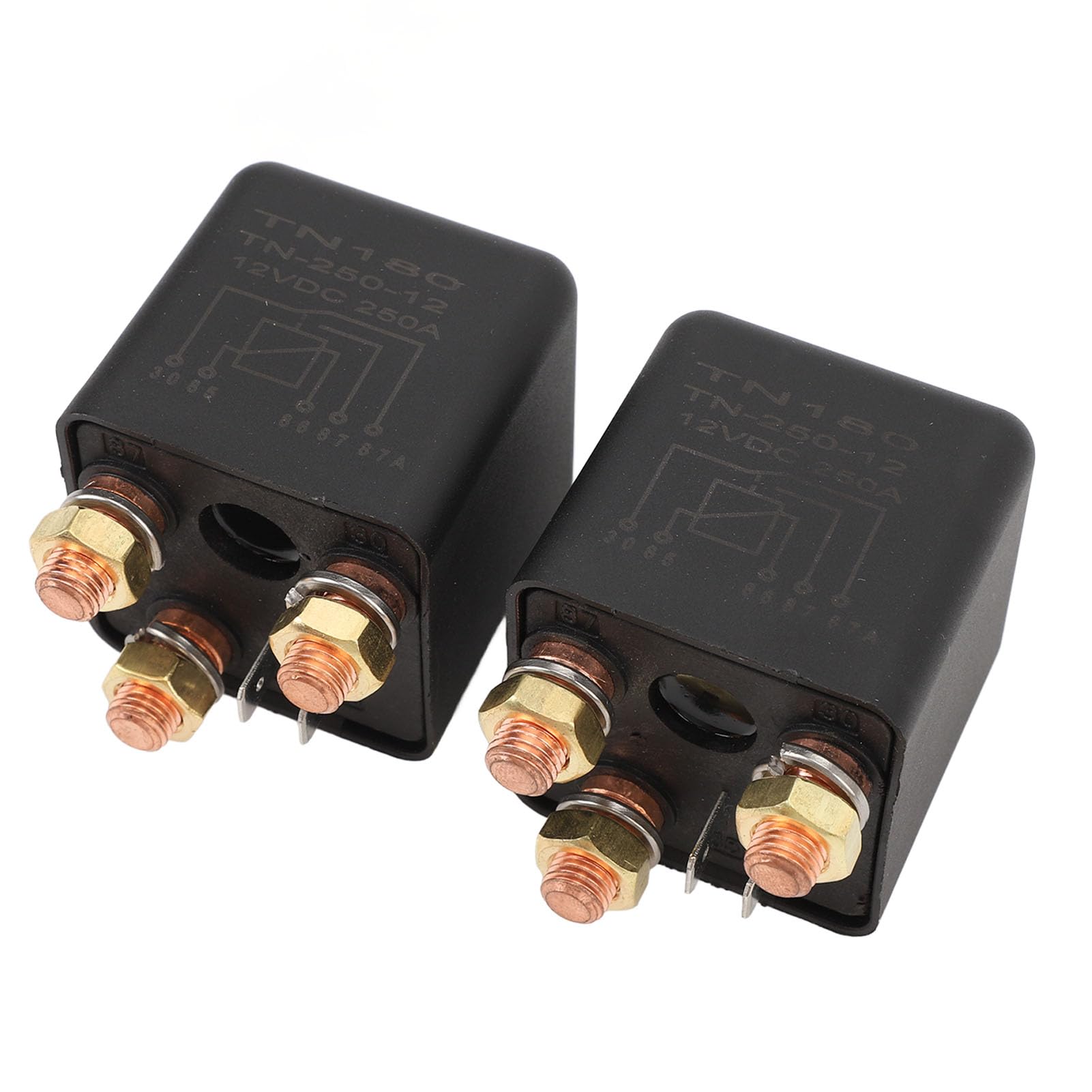 2 Interruptores de relé Divididos de 250 A, 12 V/24 V, para de Batería Dual Marina de Coche, RV, relé de Control de Encendido/apagado de Alta Corriente de 5 Pines con Enchufe de Enclavamiento