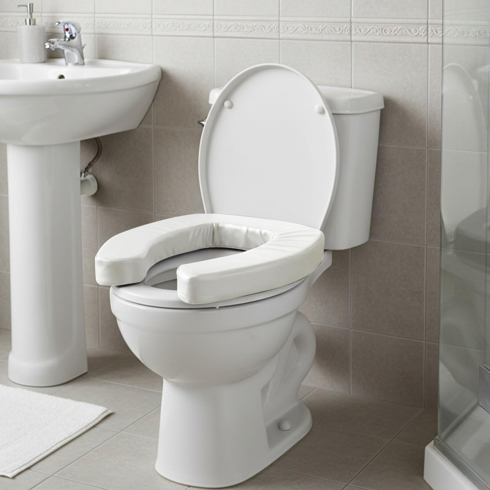 Alza Water Per Anziani Ergonomico Impermeabile Portatile | Sedile Alzatore Per Anziani Per Bagno Per Donne Incinte Anziani Bagno Ospedale Camper Negozio Casa Viaggio